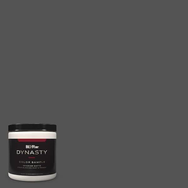 BEHR DYNASTY 8 oz. #BXC-30 Black Space Matte Stain-Blocking Interior/Exterior Paint and Primer Sample