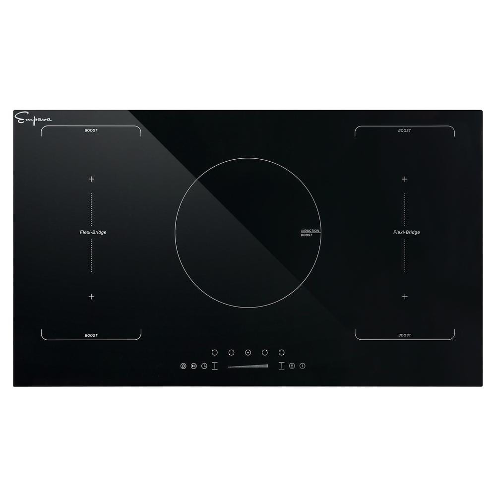 36 in. Smooth Surface Built-In Induction Modular Cooktop in Black with 5 Elements including 2x Flex Zone Bridge Elements