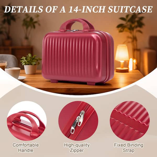 Boyel Living 2-Piece Red ABS Plastic Hardside Spinner Luggage Set