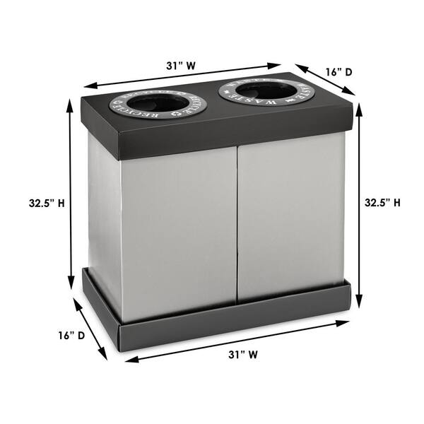 ALPINE INDUSTRIES 23 GALLON BLACK SLIM TRASH CAN – 3 PACK – Alpine