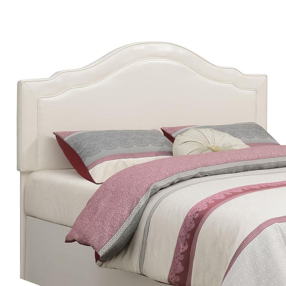 Cream Faux Leather Tufted Full/Queen Upholstered Headboard