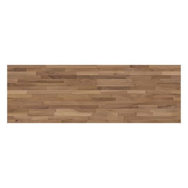 12 ft. L x 25 in. D x 1.50 in. T Unfinished Walnut Butcher Block Countertop Island in Brown with Eased Edge