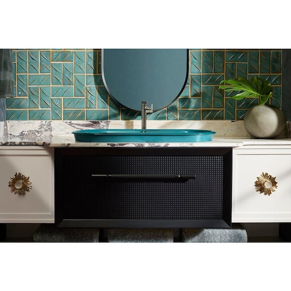 KOHLER Essential 22 in. X 60 in. Capsule Decorative Bathroom Vanity Mirror in Matte Black