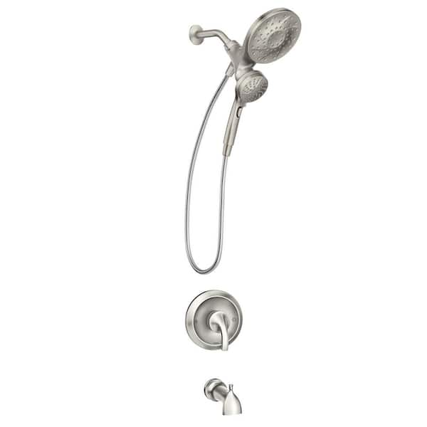 MOEN Engage Single Handle 6-Spray Tub and Shower Faucet 2.5 GPM with Magnetix Rainshower in Brushed Nickel (Valve Included)