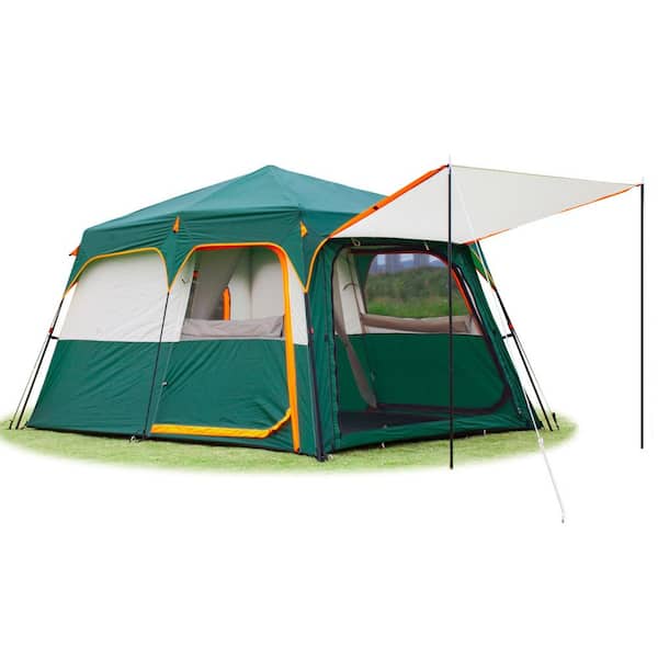Camping Tent 11 ft. x 7.9 ft. Green Family Cabin Tents