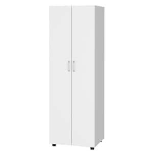 Holbrook White MDF Mid-Century Modern Armoire Cabinet