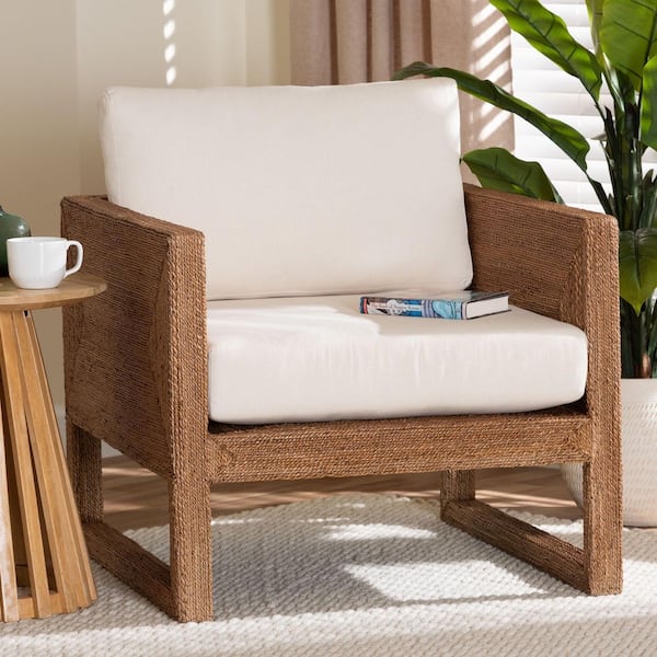 Helina Light Brown Seagrass Arm Chair