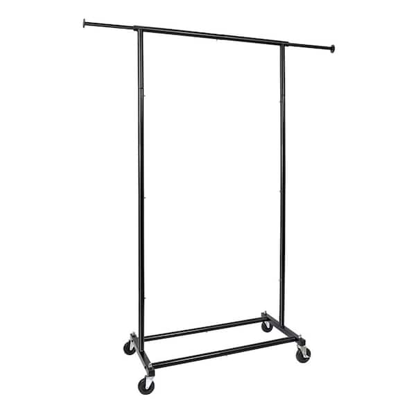 Black Metal Garment Clothes Rack with Wheels 48 in. W x 59 in. H AZrack