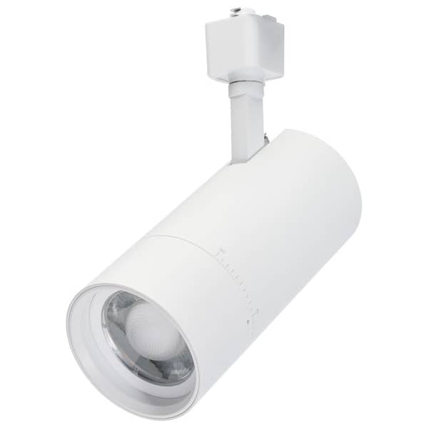 Matte White 30-Watt Adjustable Beam Integrated LED Fixed Track Cylinder Head