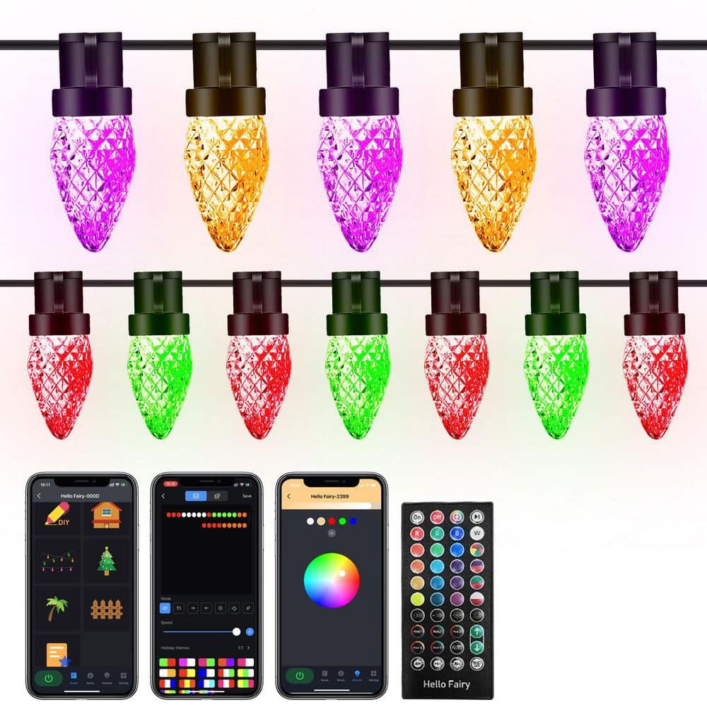 132Ft Smart String Lights 200 LED DIY Extendable C9 Color Changing APP Remo