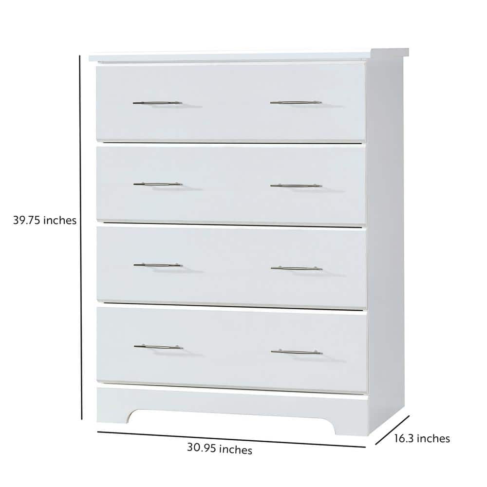 White GREENGUARD Certified 4-Drawer Nursery Dresser