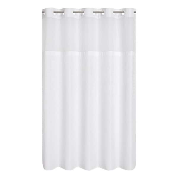 Unbranded Waffle Weave Shower Curtain Set 71 x 74 No Hook Fabric with Snap in Liner Waterproof White