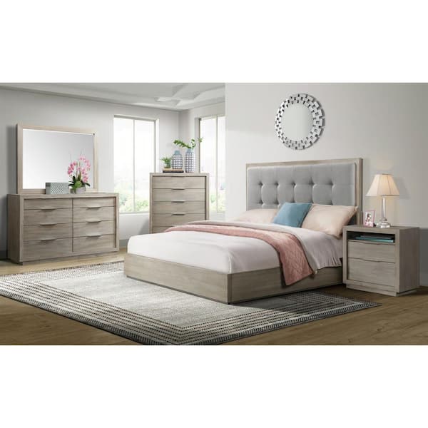 Cadia Grey 2-Drawer 28 in. W Nightstand