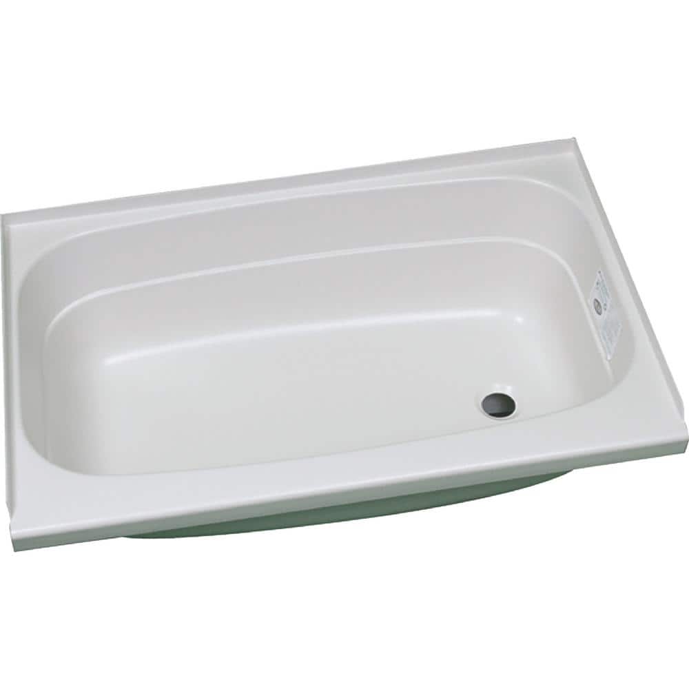 White Rectangular ABS Bathtub with Right Hand Drain