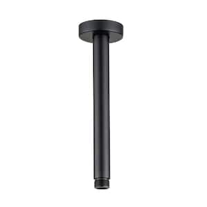 8 in. 200 mm Round Ceiling Mount Shower Arm and Flange in Matte Black