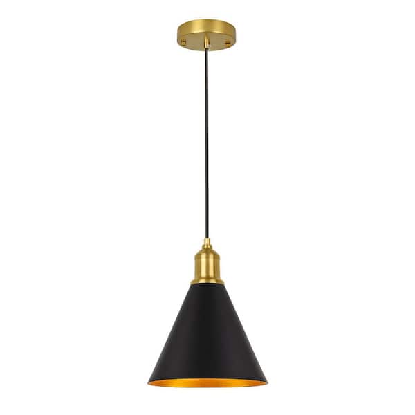 RayHome 1-Light Black Industrial Cone Pendant Light with Iron Shade Fixture for Dining Room Kitchen Island
