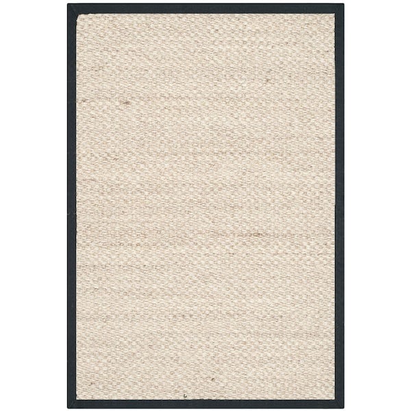 Natural Fiber Marble/Black Doormat 2 ft. x 3 ft. Border Area Rug