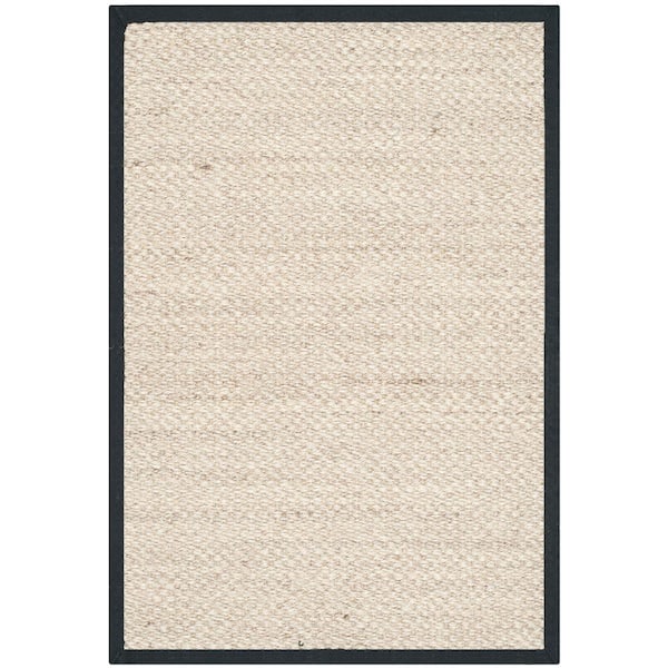 SAFAVIEH Natural Fiber Marble/Black Doormat 3 ft. x 4 ft. Border Area Rug