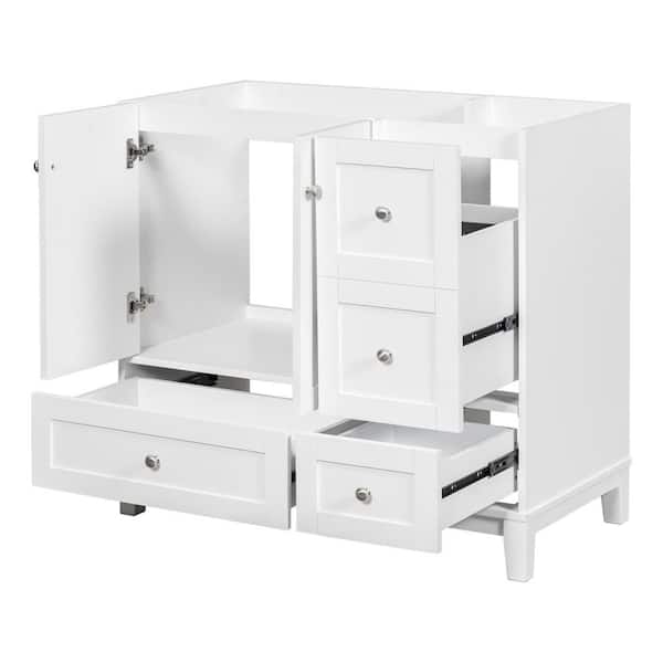Unbranded 36 in. Bath Vanity Cabinet without Top in White with USB Charging (Sink Not Included)