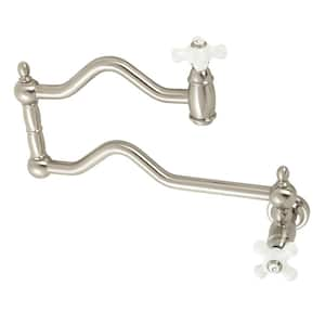 Heritage Wall Mount Pot Filler in Brushed Nickel