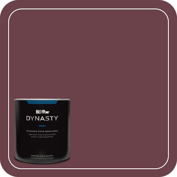 BEHR DYNASTY 1 qt. #110D-7 Vin Rouge Satin Enamel Interior Stain-Blocking Paint and Primer
