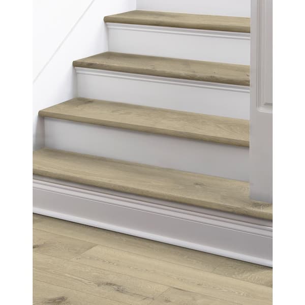 Waterproof Rigid Core Flush Stair Nosing in the color Ibis 0.98 in. T x 4.33 in. W x 94 in. L