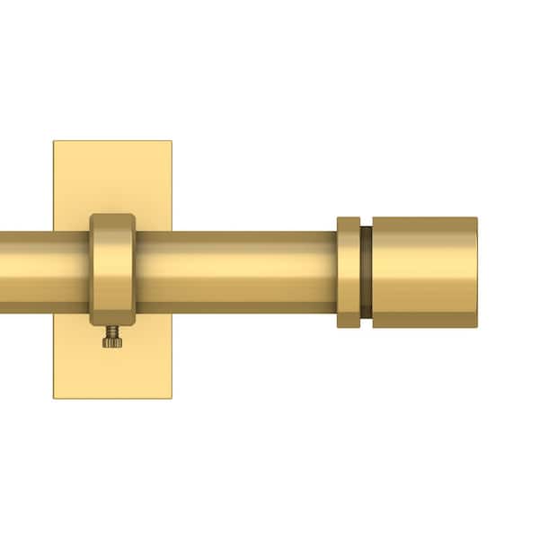 72 in. - 144 in. Telescoping 1 in Single Rod Set Deco Bracket in Gold with Elevated Cap Finial