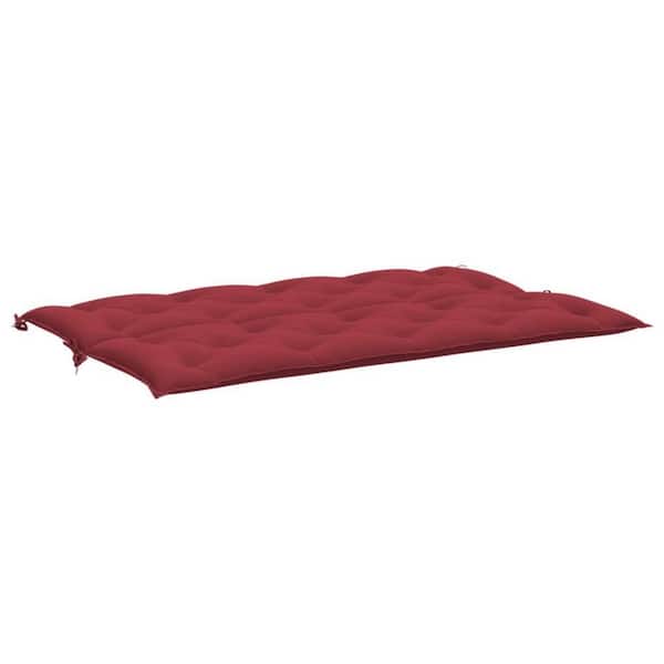 59.1 in. x 39.4 in. Red Rectangular Outdoor Cushion for Bench with Tufted Oxford Fabric (Set of 2)