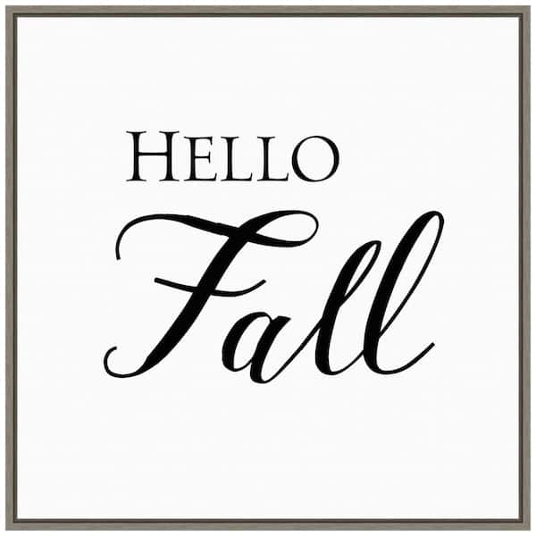 Amanti Art 22 in. Hello Fall Script Fall/Thanksgiving Framed Canvas Box Wall Art
