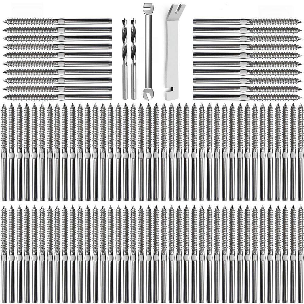 100-Pack Silver Stainless Steel Right and Left Handed Thread Swage Lag Screws with Wrench for Cable Railing System price history on PriceWatchPro