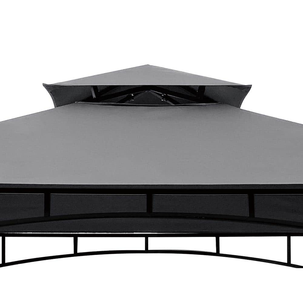 Gray Polyester Double Tiered Grill Gazebo Canopy Top