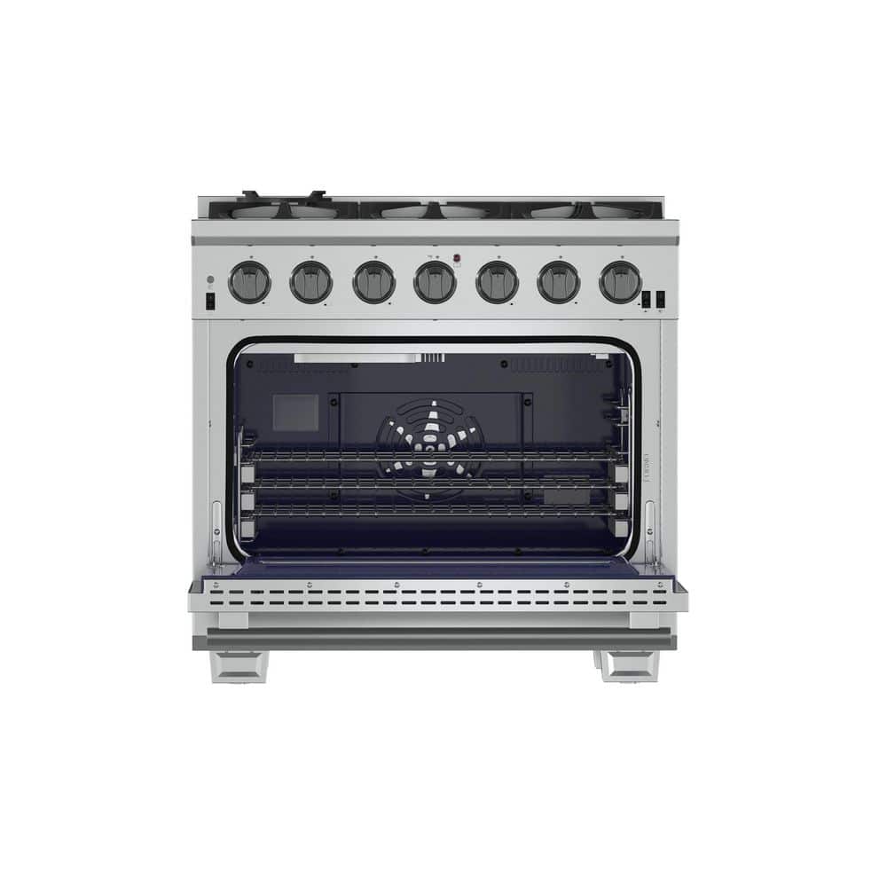 36" Stainless Steel Dual-Fuel Freestanding Gas Range