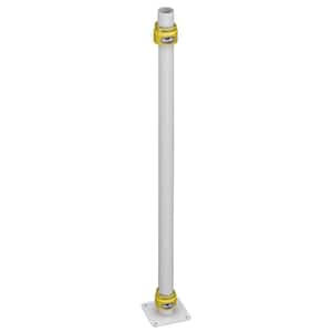 4-1/2 in. x 4-1/2 in. x 48 in. Hot-Dipped Galvanized Powder Coated White Steel Surface Mount for Fence Posts