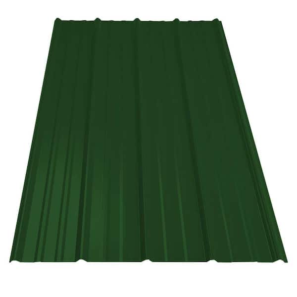 Gibraltar Building Products 12 ft. SM-Rib Galvanized Steel 29-Gauge Roof Panel in Forest Green