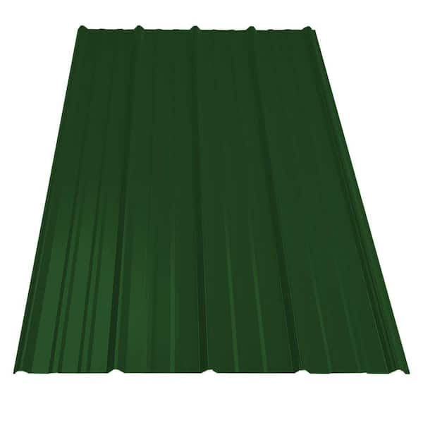 Gibraltar Building Products 8 ft. SM-Rib Galvanized Steel 29-Gauge Roof Panel in Forest Green