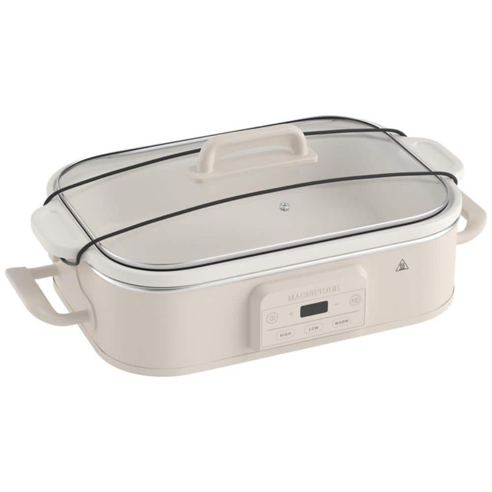 4qt Oatmeal Color Rectangular Digital Slow Cooker with Classic Ceramic Inner Pot for Daily Cooking, Dishwasher Safe price history on PriceWatchPro