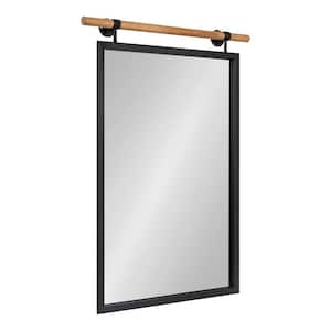 Iberson 23.25 in. W x 33.00 in. H Metal Black Rectangle Framed Decorative Mirror