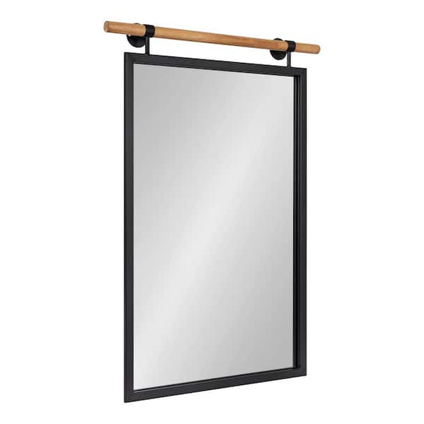 Kate and Laurel Iberson 23.25 in. W x 33.00 in. H Metal Black Rectangle Framed Decorative Mirror