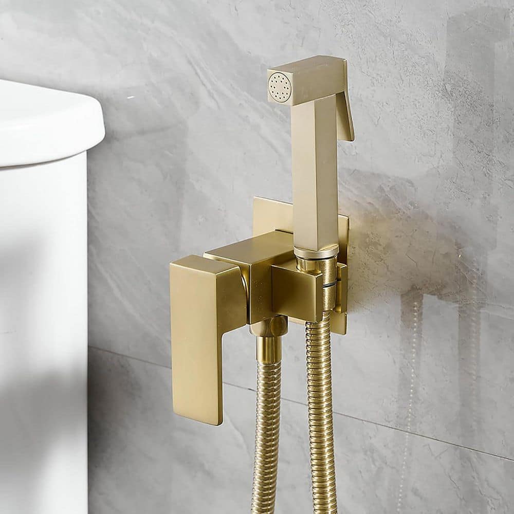 HOMEMYSTIQUE Wall Mount Handheld Bidet Faucet with Single-Handle