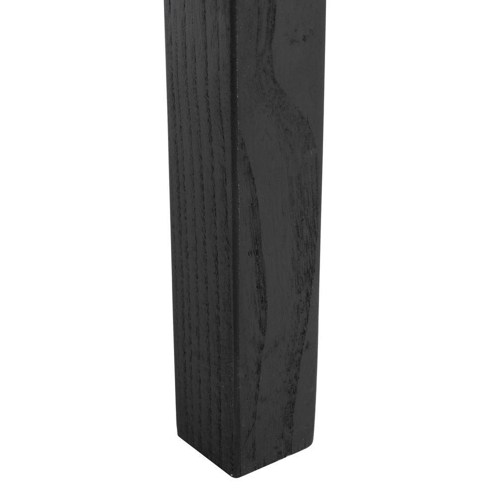 Transitional Capri Black Leather & Wood 27" Counter Stool