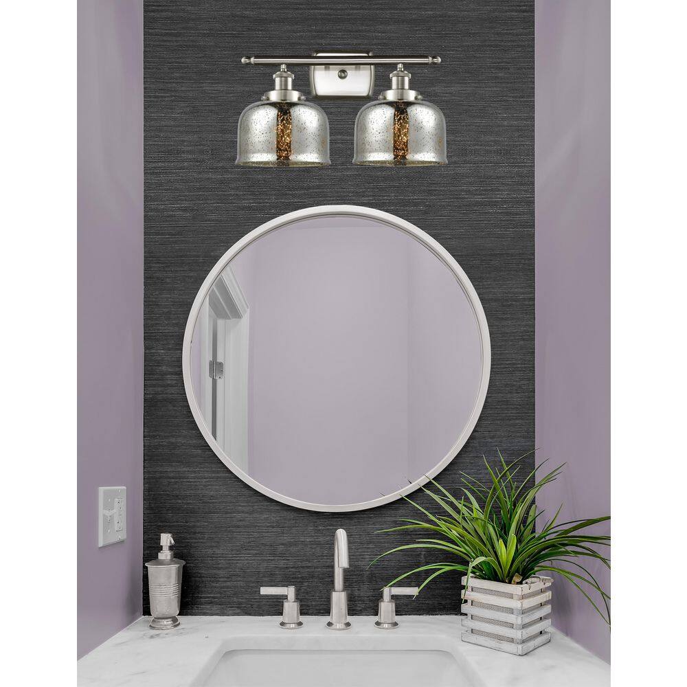 Bell 18 in. 2-Light Brushed Satin Nickel Vanity Light with Glass Shade price history on PriceWatchPro