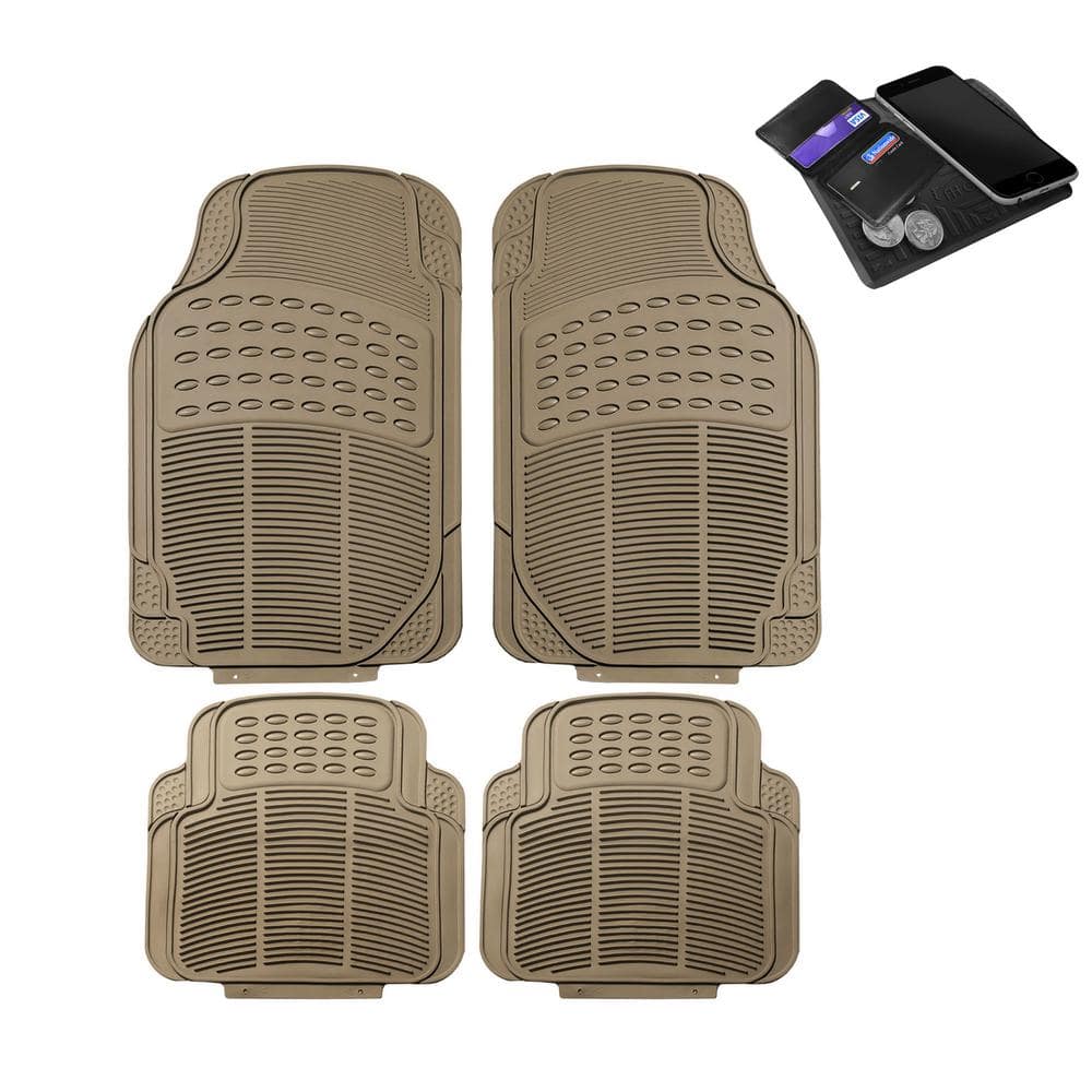 FH Group Beige 4-Piece High Quality Liners Durable Heavy-duty Rubber Car  Floor Mats - Full Set DMF11305BEIGE - The Home Depot