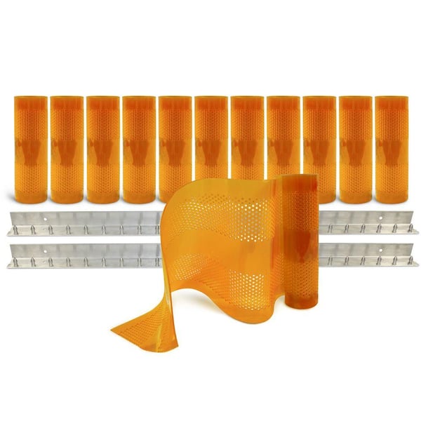 Aleco AirStream Insect Barrier 8 ft. x 8 ft. Amber PVC Strip Door Kit