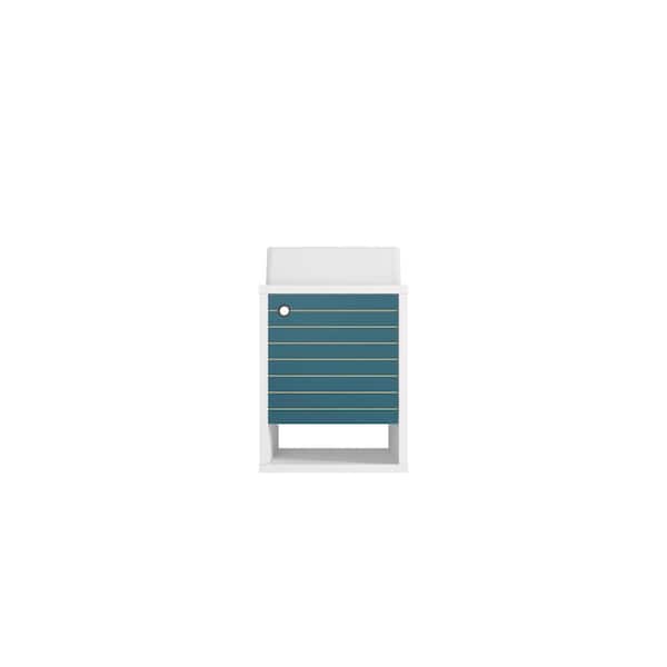 Manhattan Comfort Liberty 17.71 in. W Floating Bath Vanity in Aqua Blue with Vanity Top in White with White Basin