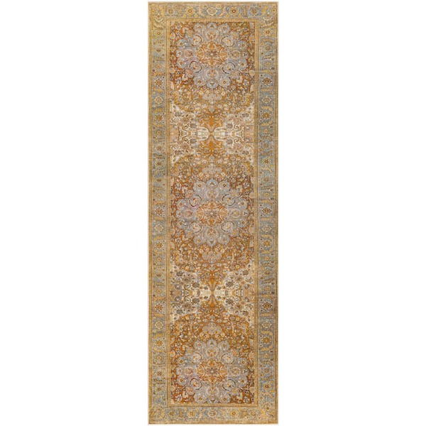 Livabliss Leyden Brown 3 ft. x 8 ft. Indoor Machine-Washable Area Rug
