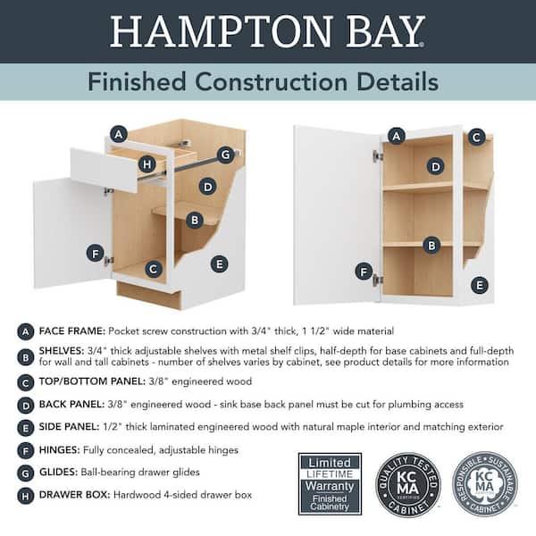 Hampton Bay Hampton 9 in. W x 12 in. D x 30 in. H Assembled Wall
