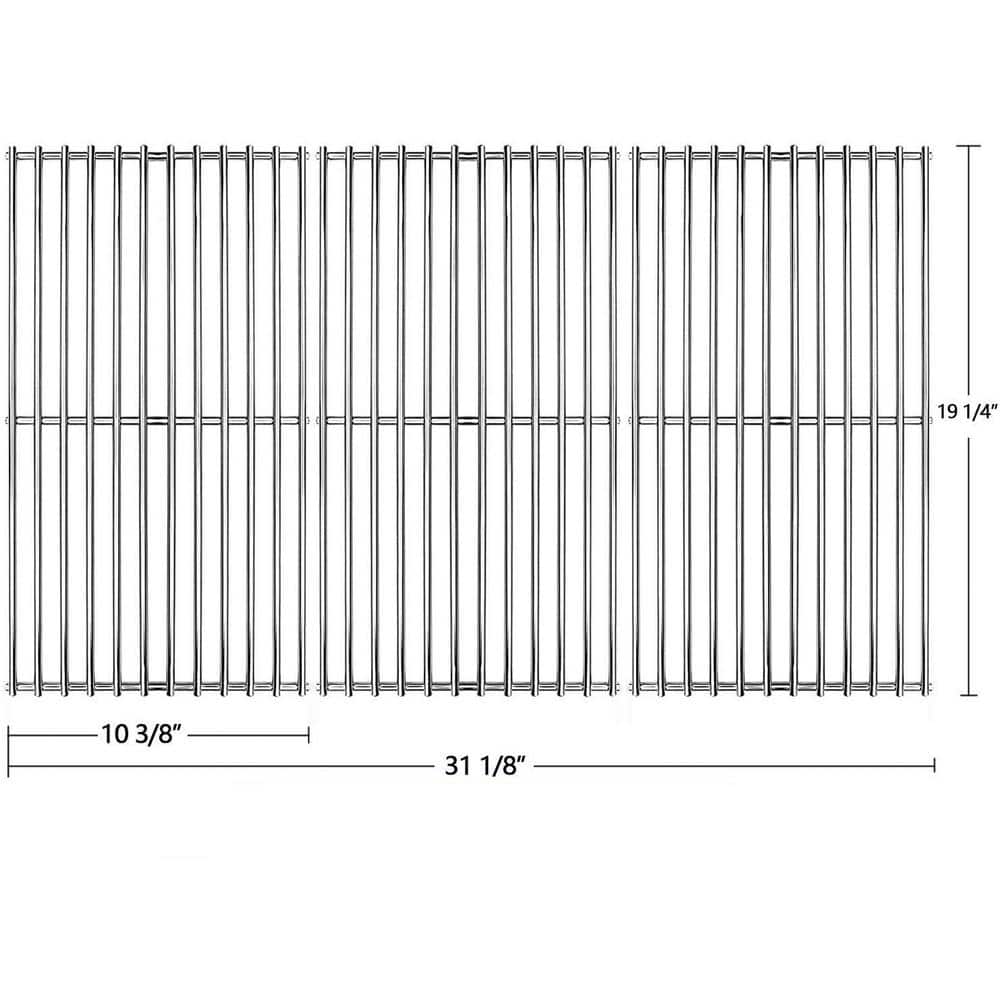 Heavy Duty Stainless Steel Grill Grates Replacement Kit, Set of 3