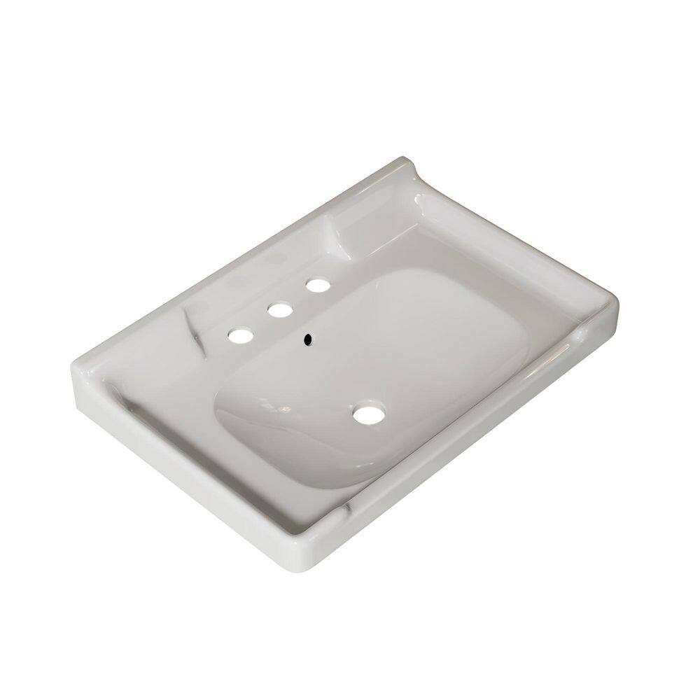 Avex Ceramic 28 in. Rectangular Bathroom Vessel Sink in White with 3 Pre-drilled Hole without Faucet price history on PriceWatchPro