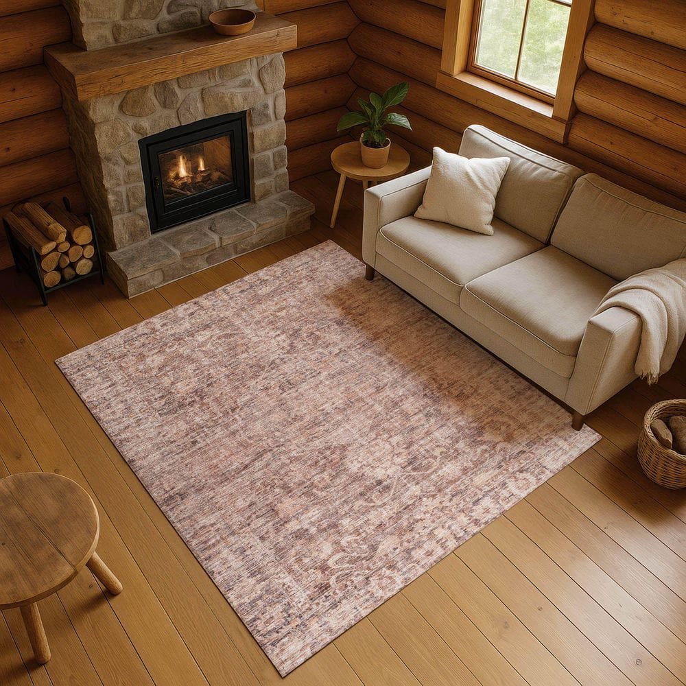 Mayfield Premium Machine Washable Abstract AMF1744 Paprika 3 ft. x 5 ft. Area Rug price history on PriceWatchPro