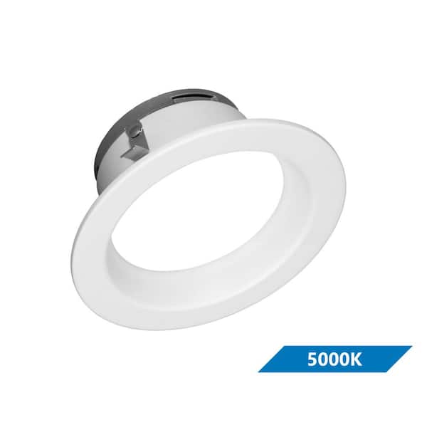 NICOR DLR4 Series 4 in. White 5000K Integrated LED Recessed Retrofit Downlight Trim